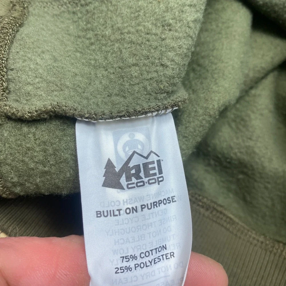 REI Co-op Hoodie Mens S Green Eras of the Co-op 40s Graphic Fleece Outdoor Sweat